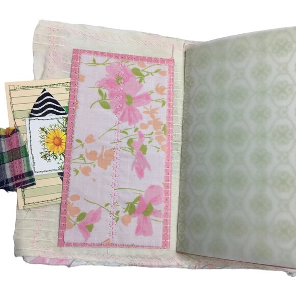 Writing Junk Journal Vintage Style Fabric Cover Diary Includes Ephemera No 21 u - Picture 5 of 10